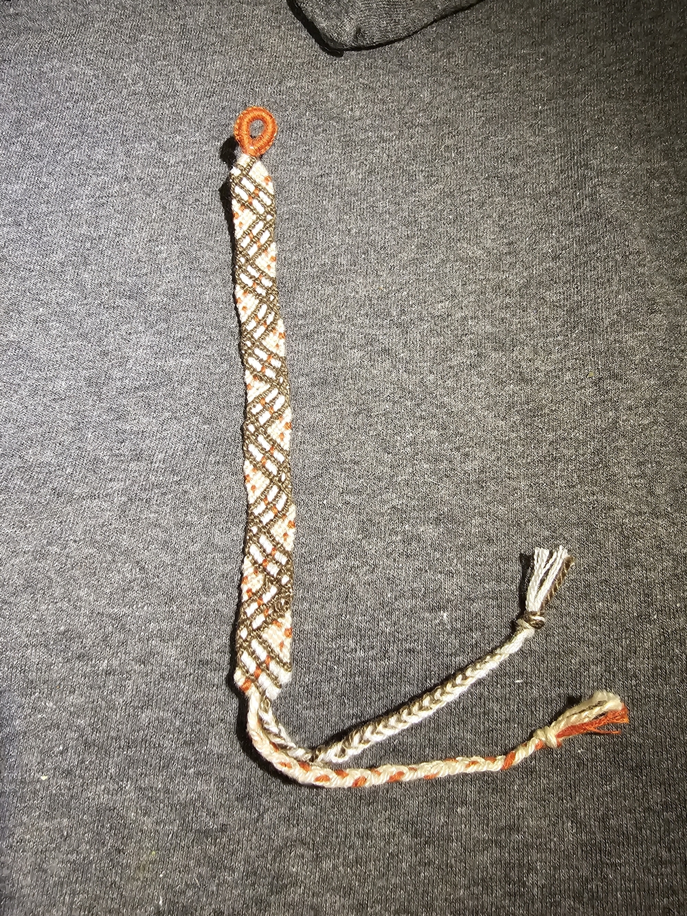 Handwoven Red, Tan, White & Brown Friendship Bracelet